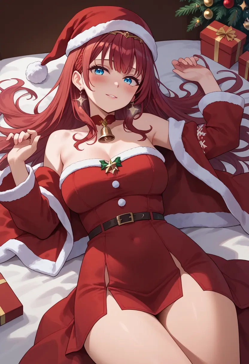 hololive,tokino_sora,Christmas,red velvet dress  - 