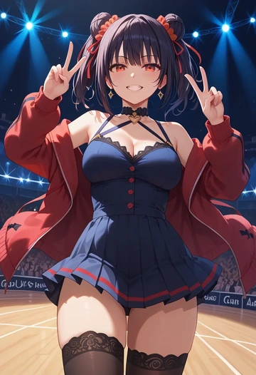 date_a_live,tokisaki_kurumi,mini skirt,stockings  - AI generated anime art