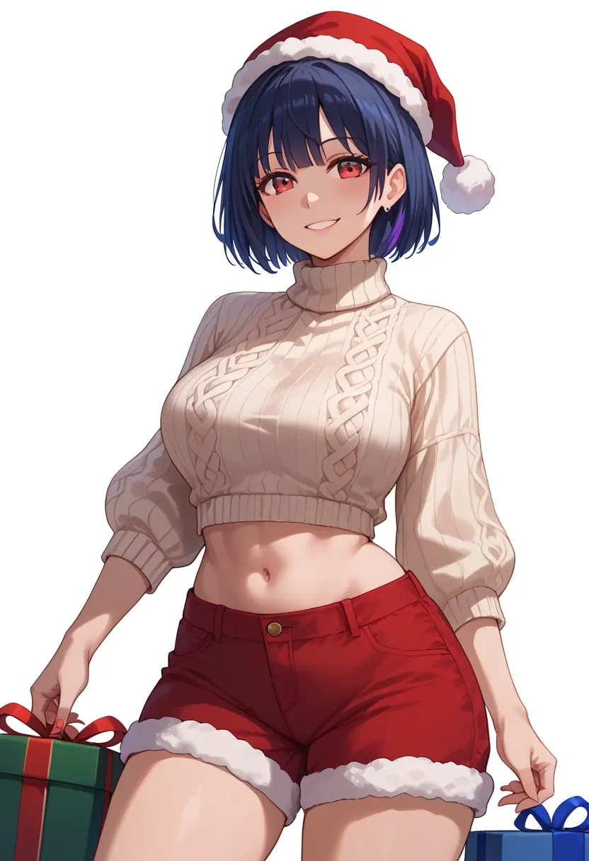 date_a_live,tokisaki_kurumi,Christmas,red velvet shorts,turtleneck sweater  - 