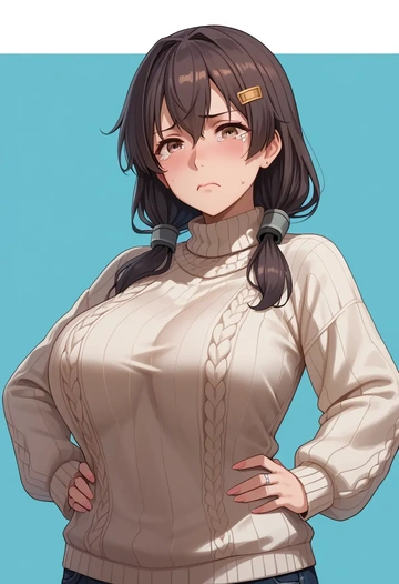 kantai_collection,tokitsukaze_(kancolle),sweater  - AI generated anime art