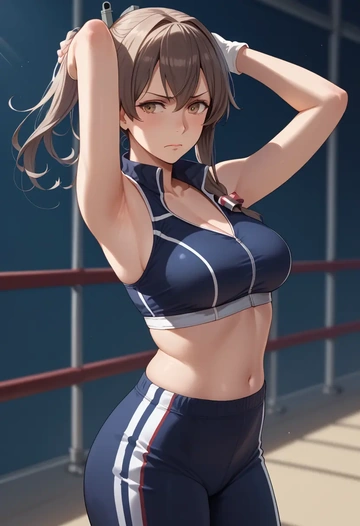 kantai_collection,tokitsukaze_(kancolle),athletic,track suit  - AI generated anime art