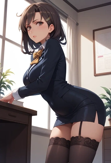 kantai_collection,tokitsukaze_(kancolle),secretary, stockings  - AI generated anime art