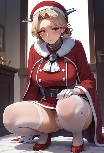 kantai_collection,tokitsukaze_(kancolle),Christmas,sexy, stockings,  - AI generated anime art