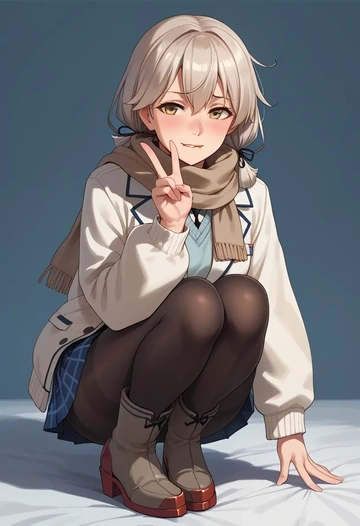 kantai_collection,tokitsukaze_(kancolle),winter,student uniform,down jacket  - AI generated anime art