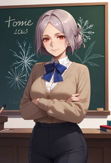 fate_(series),tomoe_gozen_(fate),teacher, sweater  - AI generated anime art