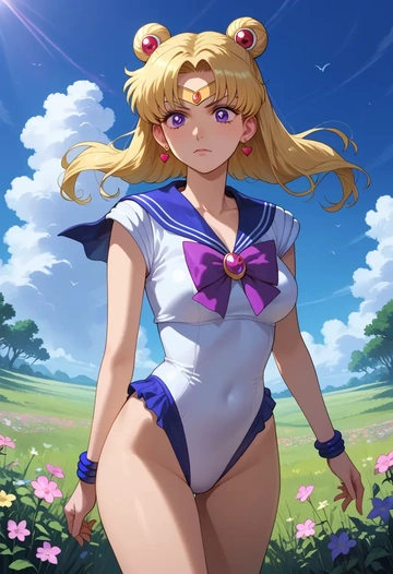 bishoujo_senshi_sailor_moon,tomoe_hotaru,swimsuit,sexy  - AI generated anime art