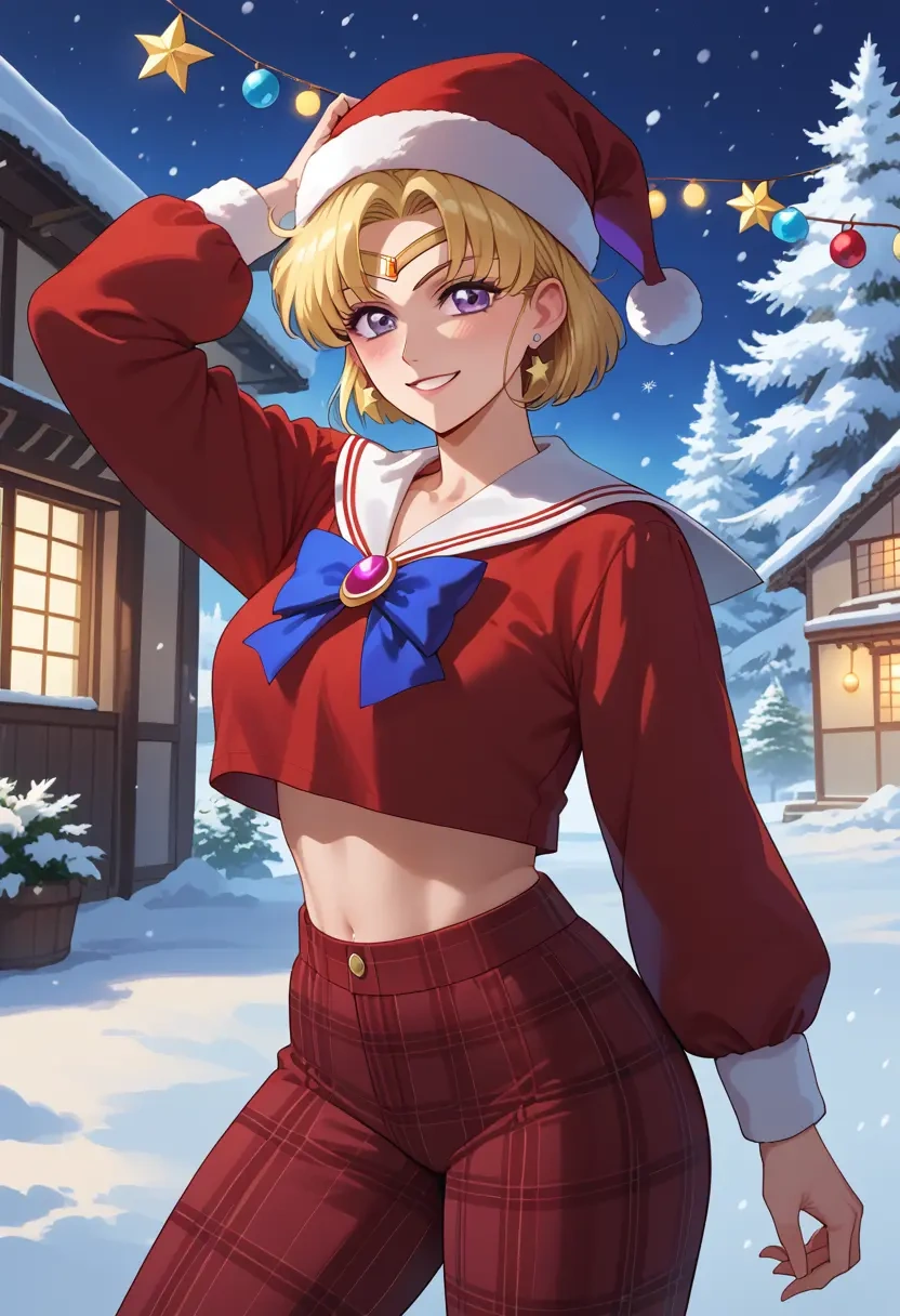 bishoujo_senshi_sailor_moon,tomoe_hotaru,Christmas,plaid trousers  - 