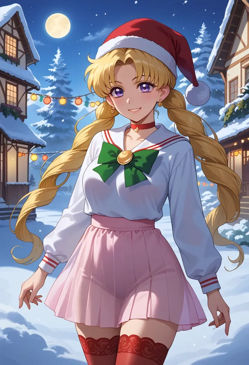 bishoujo_senshi_sailor_moon,tomoe_hotaru,Christmas,sweater dress,stockings  - 