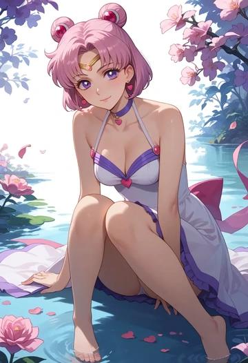 bishoujo_senshi_sailor_moon,tomoe_hotaru,silk slip dress  - AI generated anime art