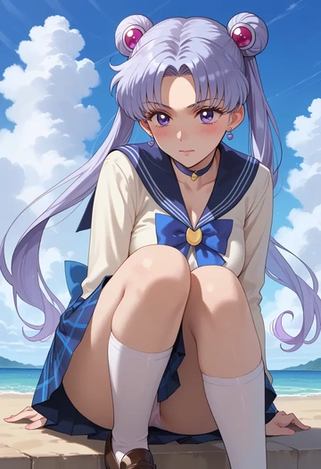 bishoujo_senshi_sailor_moon,tomoe_hotaru,spring,student uniform,blazer  - AI generated anime art