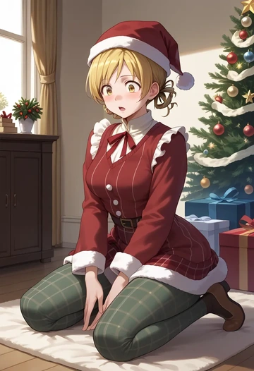 mahou_shoujo_madoka_magica,tomoe_mami,Christmas  - AI generated anime art