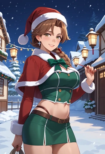 kantai_collection,tone_(kancolle),Christmas,dress  - AI generated anime art