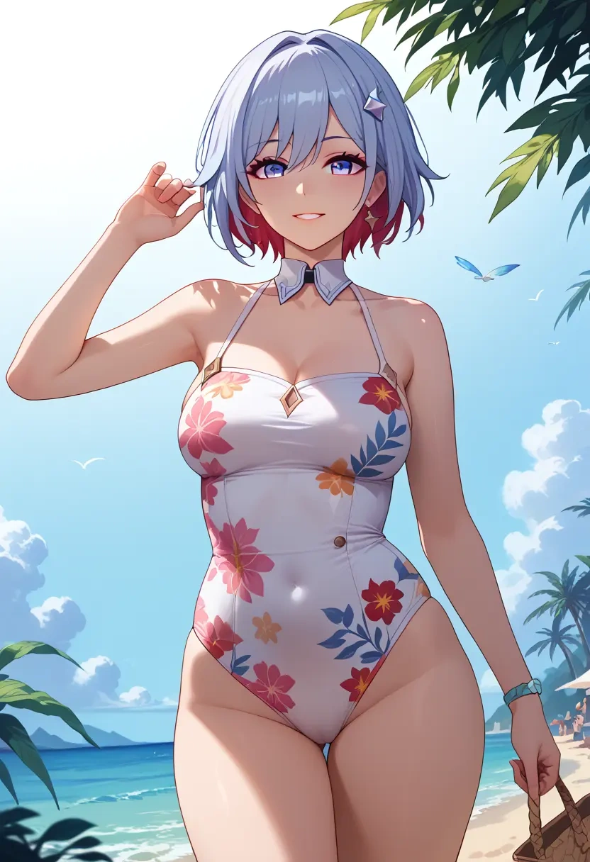 star rail,topaz,swimsuit,floral print  - 