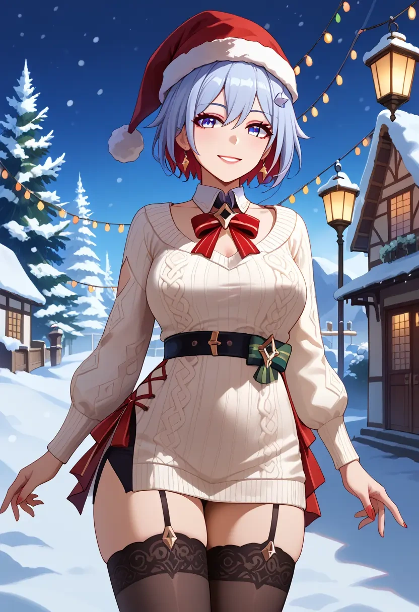 star rail,topaz,Christmas,sweater dress,stockings  - 