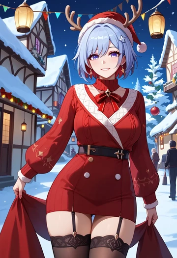 star rail,topaz,sweater,stockings,Thigh garters  - AI generated anime art