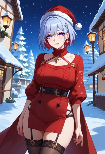 star rail,topaz,sweater,stockings,Thigh garters  - AI generated anime art