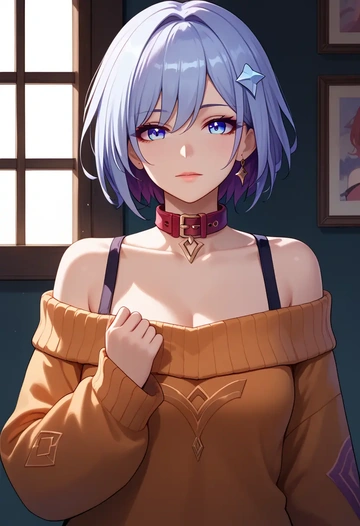 star rail,topaz,sweater,off-shoulder,collar  - AI generated anime art