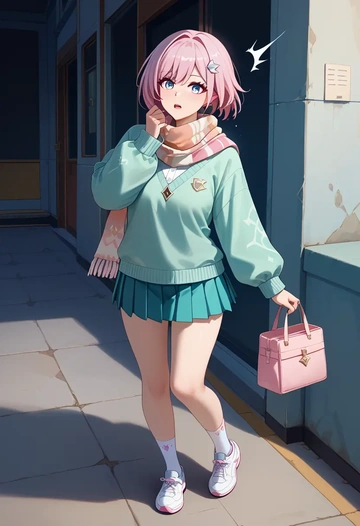 star rail,topaz,spring,student uniform,knit sweater  - AI generated anime art