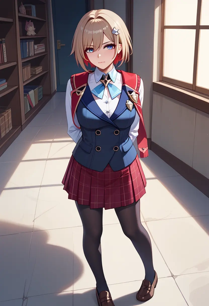 star rail,topaz,winter,student uniform,vest  - 