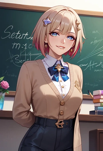 star rail,topaz,teacher, sweater  - AI generated anime art