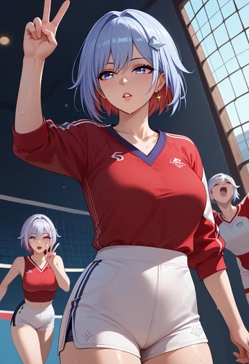 star rail,topaz,volleyball uniform  - AI generated anime art