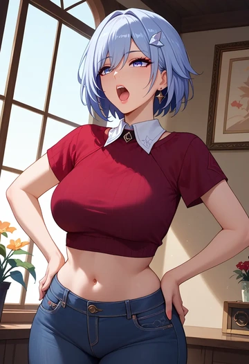 star rail,topaz,crop top  - AI generated anime art