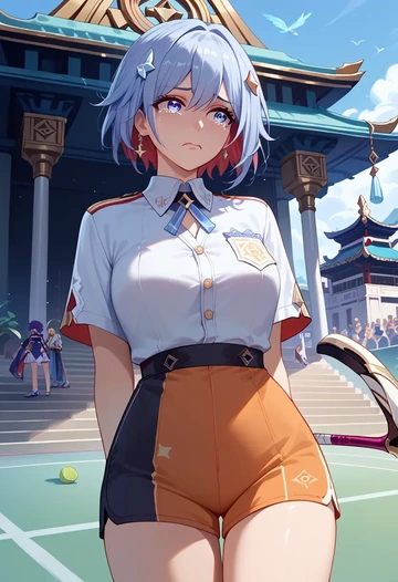 star rail,topaz,tennis polo,skort  - AI generated anime art