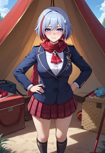 star rail,topaz,winter,student uniform,plaid skirt  - AI generated anime art