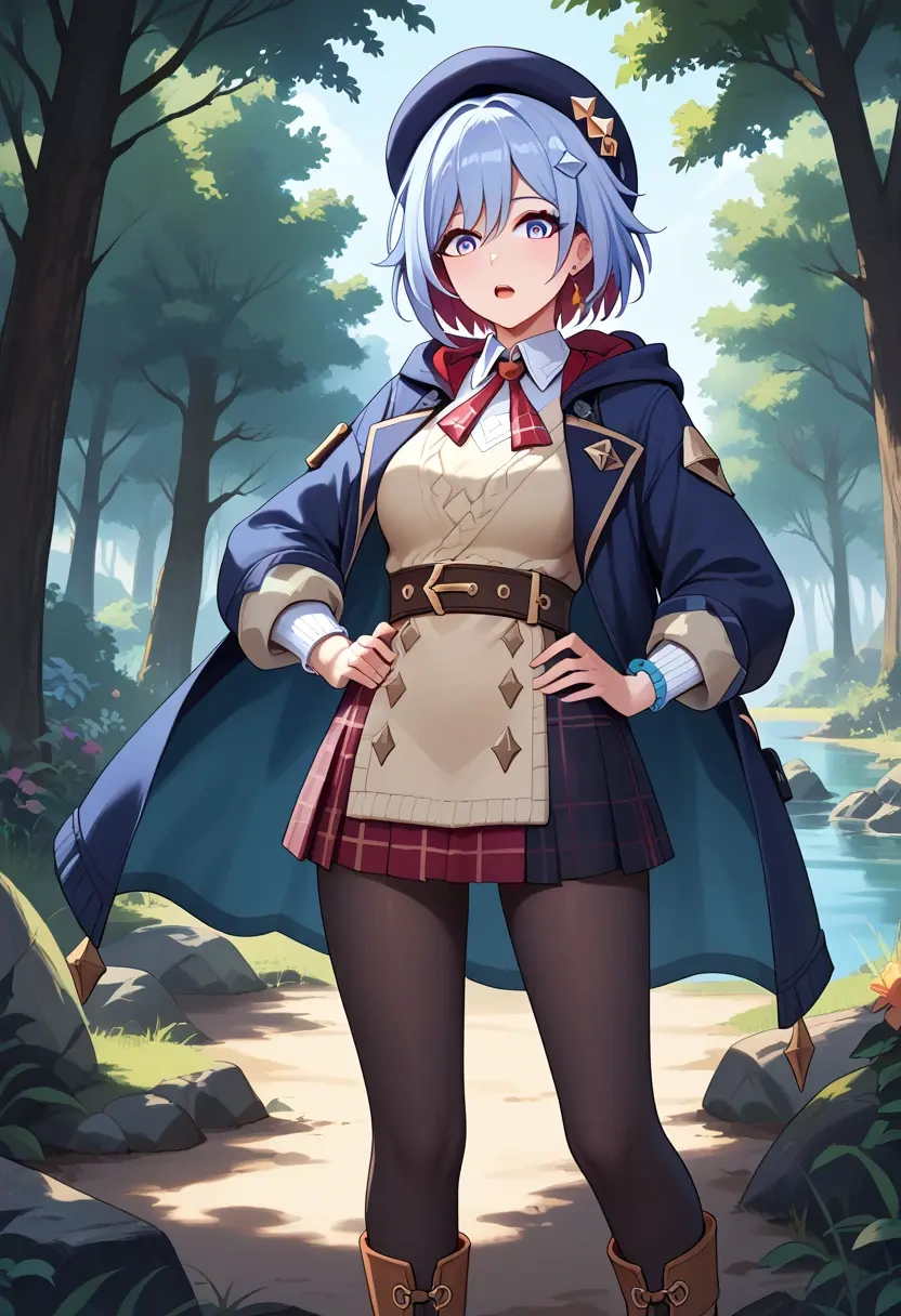 star rail,topaz,winter,student uniform,hooded coat  - 