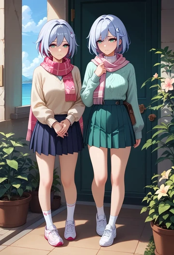 star rail,topaz,spring,student uniform,knit sweater  - AI generated anime art