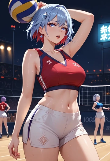 star rail,topaz,volleyball uniform  - AI generated anime art