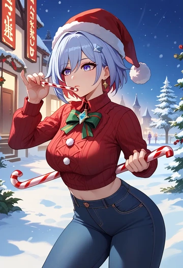 star rail,topaz,Christmas  - AI generated anime art