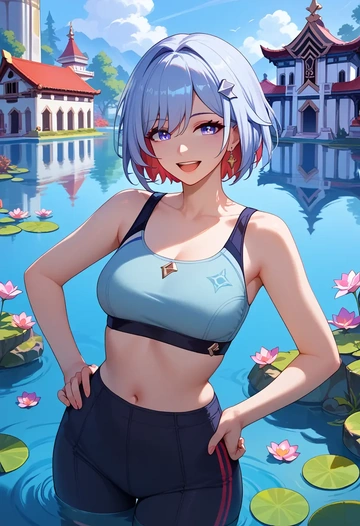 star rail,topaz,sports bra,high-waisted leggings  - AI generated anime art