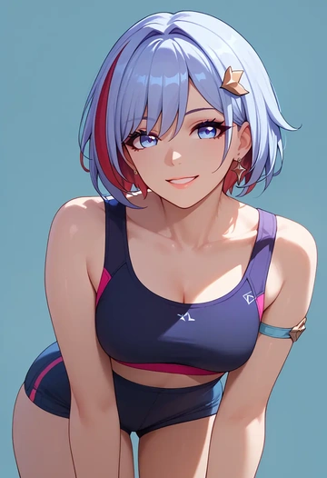 star rail,topaz,sports bra,wide-leg joggers  - AI generated anime art