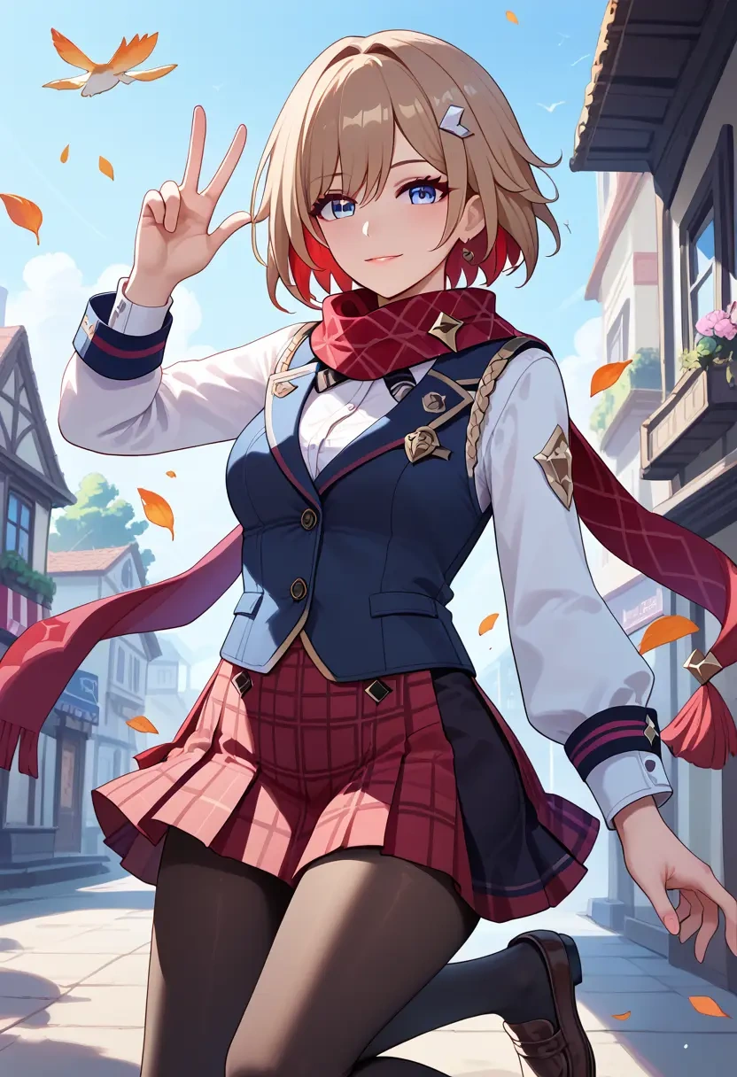 star rail,topaz,winter,student uniform,vest  - 