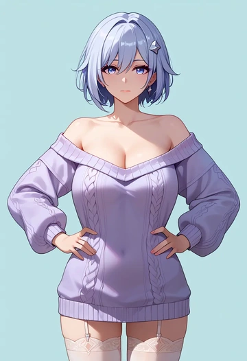 star rail,topaz,off-shoulder,sweater  - AI generated anime art