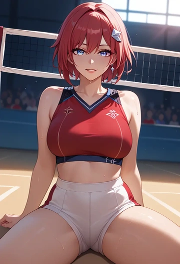 star rail,topaz,volleyball uniform  - AI generated anime art