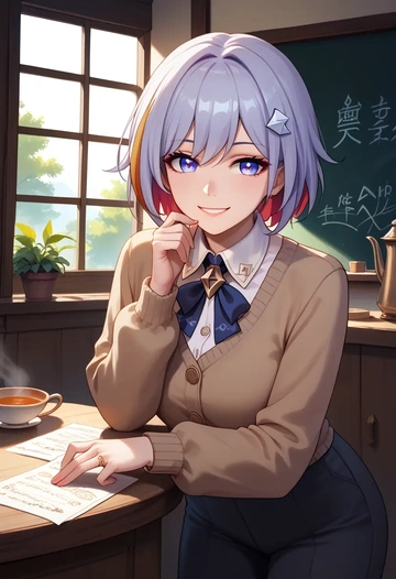 star rail,topaz,teacher, sweater  - AI generated anime art