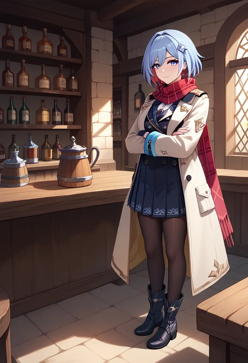 star rail,topaz,winter,student uniform,fur-trimmed coat  - 