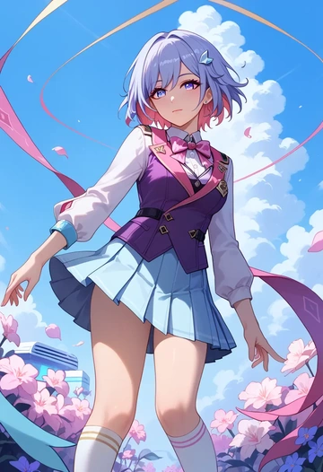 star rail,topaz,spring,student uniform,vest  - AI generated anime art