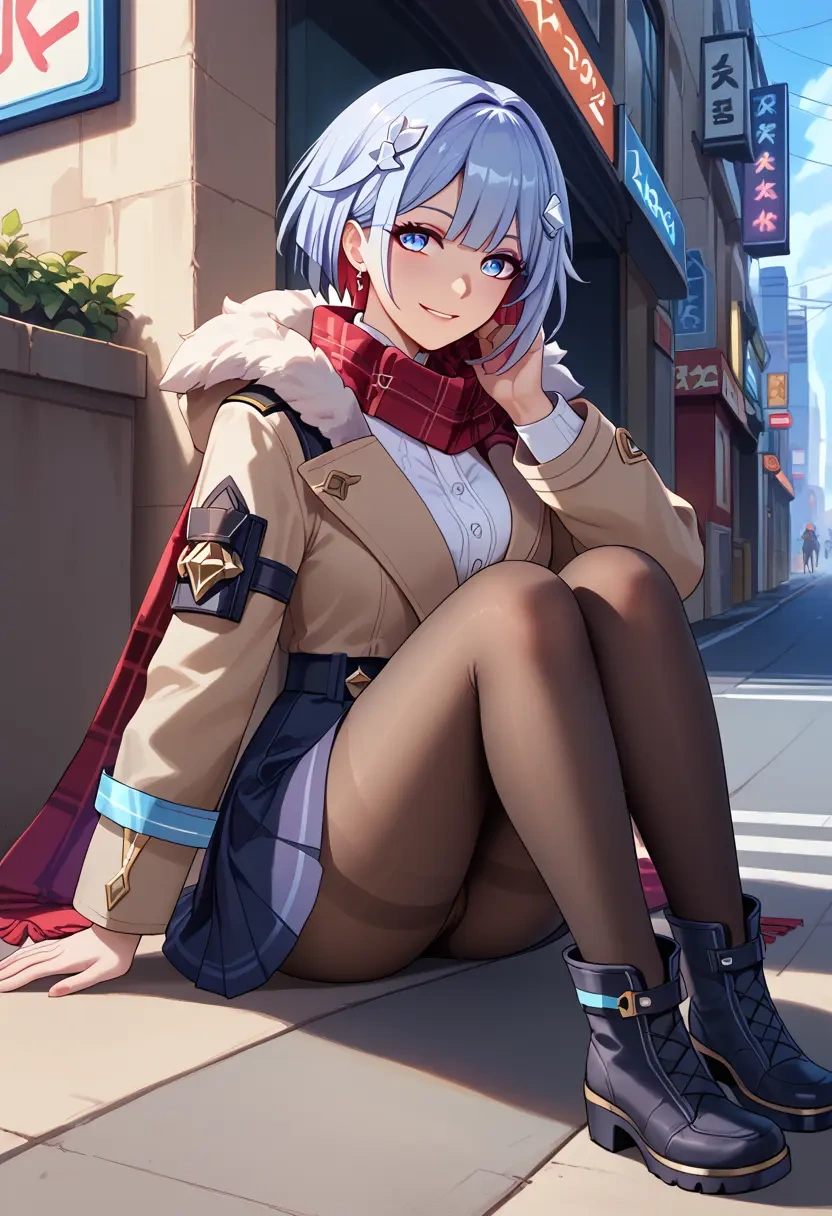 star rail,topaz,winter,student uniform,fur-trimmed coat  - 