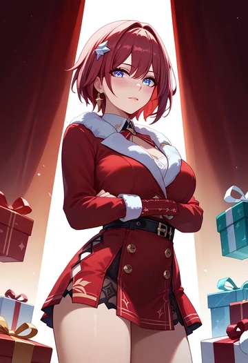 star rail,topaz,Christmas,skirt  - AI generated anime art