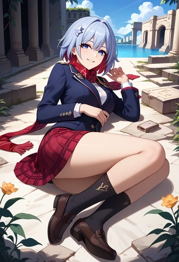 star rail,topaz,winter,student uniform,plaid skirt  - AI generated anime art