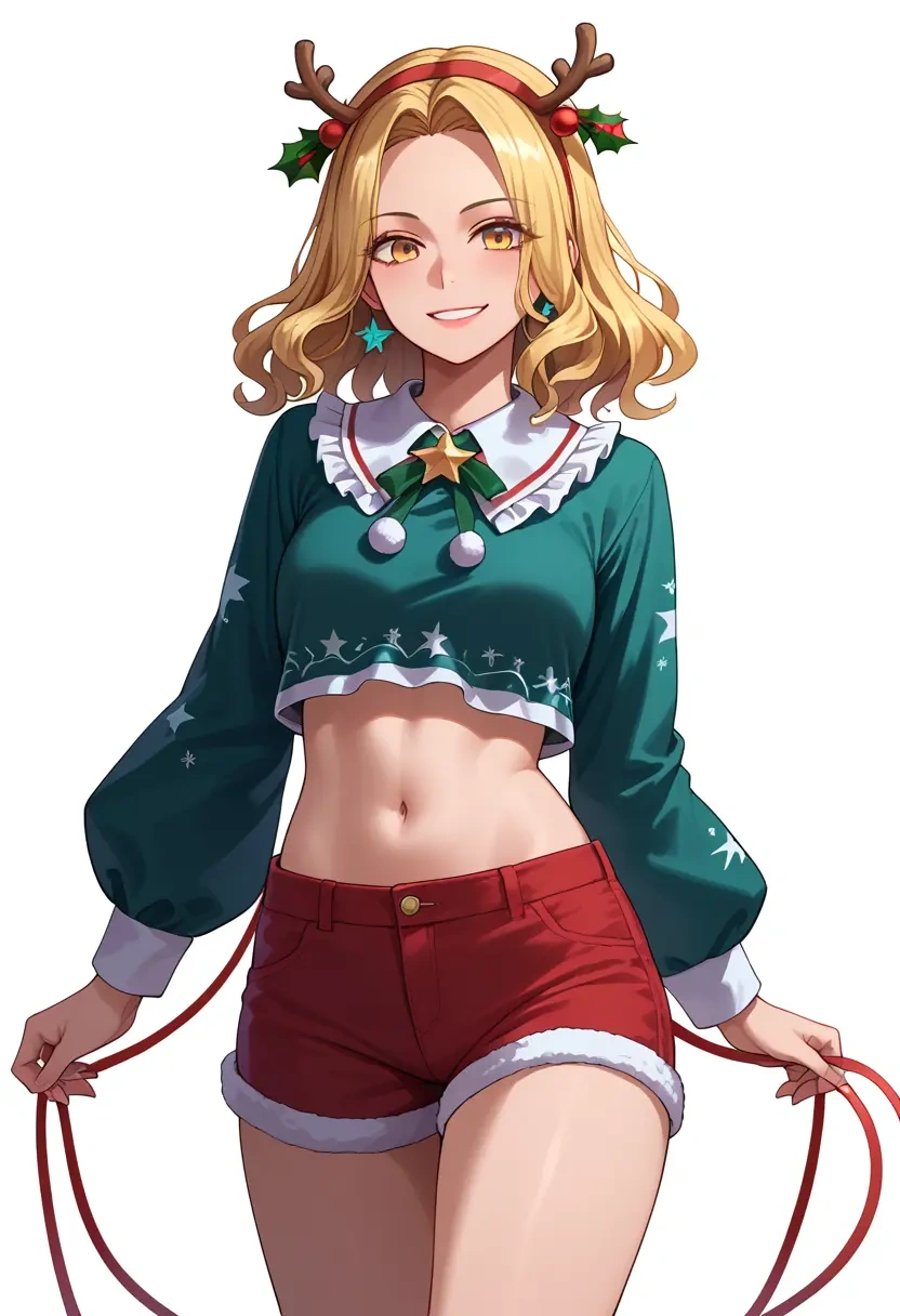 touhou,toramaru_shou,Christmas,red velvet shorts  - 