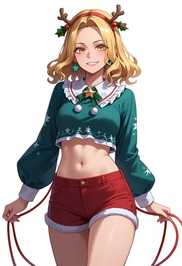 touhou,toramaru_shou,Christmas,red velvet shorts  - AI generated anime art