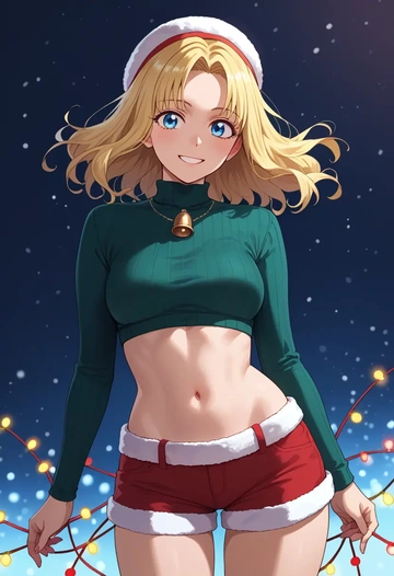 yuru_yuri,toshinou_kyouko,Christmas,red velvet shorts  - AI generated anime art