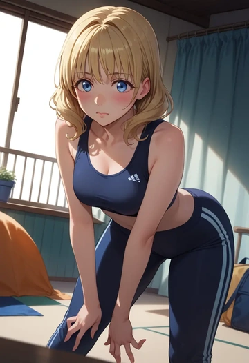 yuru_yuri,toshinou_kyouko,athletic,track suit  - AI generated anime art