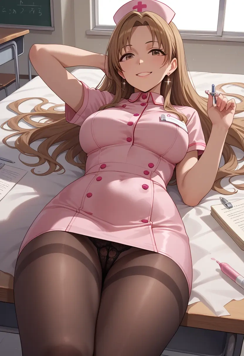 idolmaster,totoki_airi,nurse pantyhose,mini skirt, sexy  - 