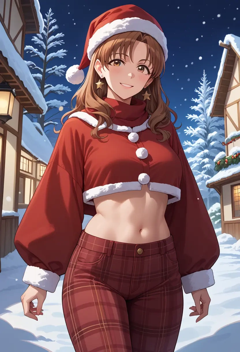 idolmaster,totoki_airi,Christmas,plaid trousers  - 