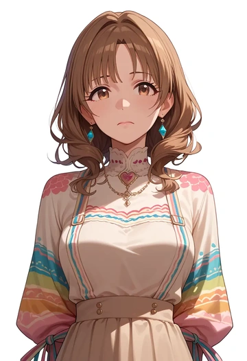 idolmaster,totoki_airi,paint-splatter blouse,dolphin shorts  - AI generated anime art